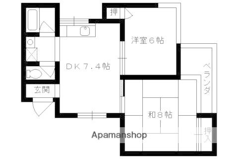 メゾンド戸倉(2DK/2階)の間取り写真