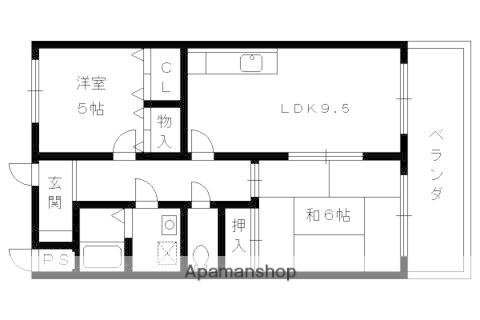 アヴェルデ十ヶ坪(2DK/2階)の間取り写真