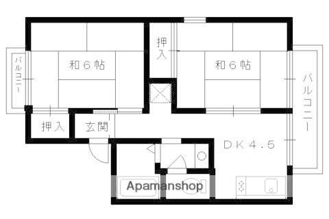レーヴ・ボワ(2K/1階)の間取り写真