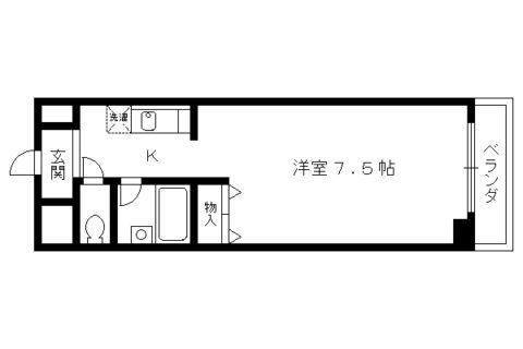 インテル(1K/7階)の間取り写真