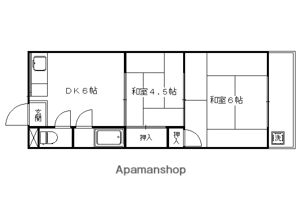 福王子マンション(2DK/3階)の間取り写真