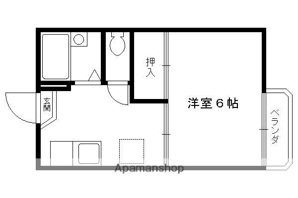 コスモ桂(1DK/1階)の間取り写真