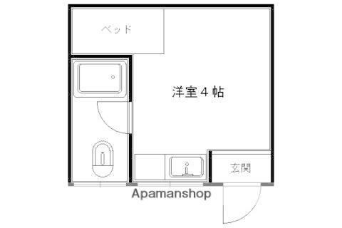 七福荘(ワンルーム/1階)の間取り写真