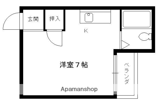 菊地第三マンション(ワンルーム/3階)の間取り写真