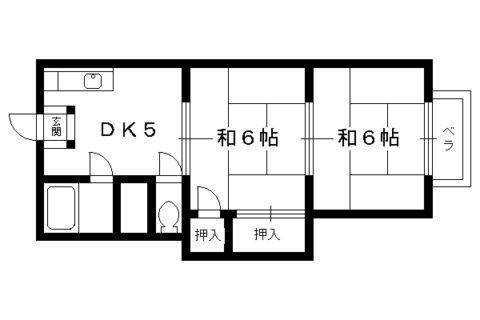 ハイツ21I・III(2DK/1階)の間取り写真