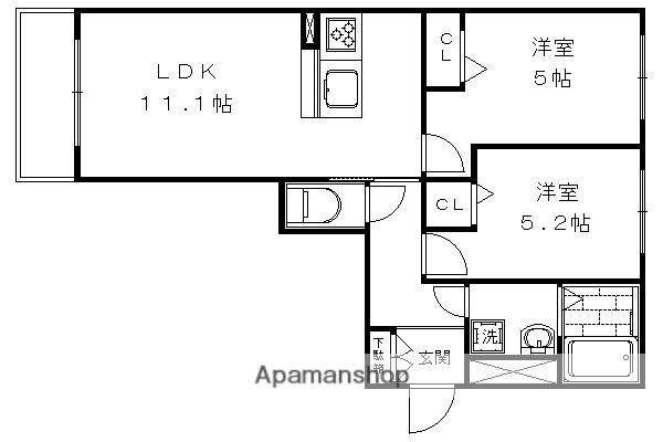 メゾン・ファミール(2LDK/2階)の間取り写真