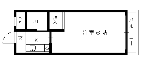 スペリオン桂(1K/3階)の間取り写真