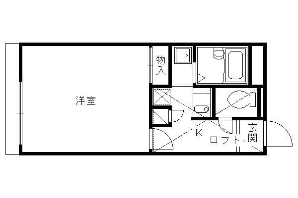 レオパレス洛西(1K/1階)の間取り写真
