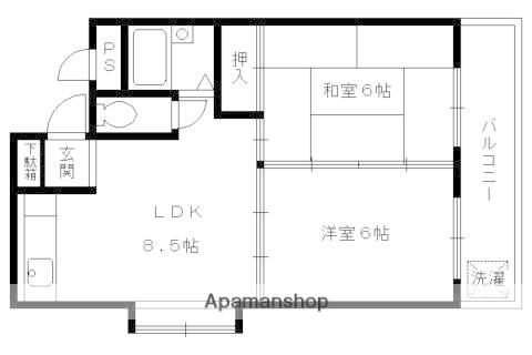 アビタシオン南桃山(2DK/2階)の間取り写真