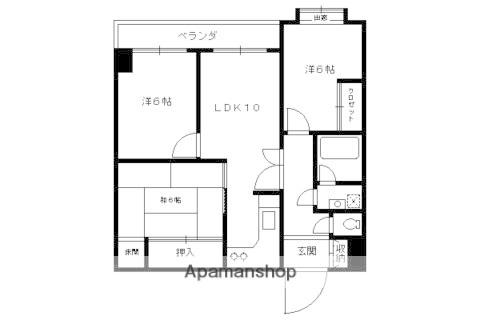 嵯峨西和(3LDK/6階)の間取り写真