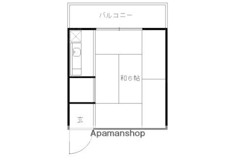 うずまさハイツ(1K/4階)の間取り写真