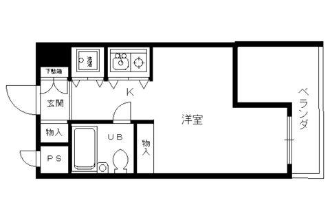 ダイヤモンドハウス西院(ワンルーム/6階)の間取り写真