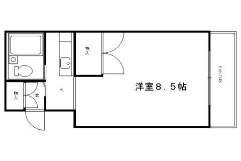 グランタック竜安寺(1K/1階)の間取り写真