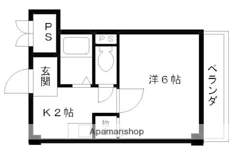 ハイライズ西院(1K/2階)の間取り写真