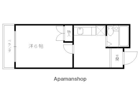 サンサーラ嵯峨野(1K/2階)の間取り写真