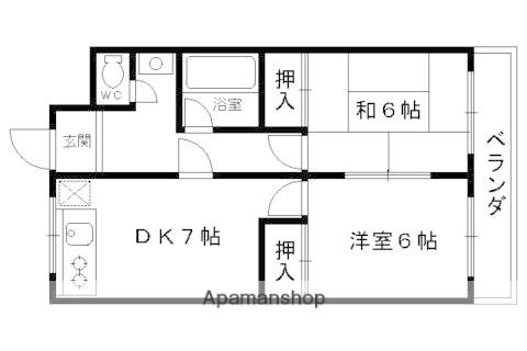 ハイツ木村(2DK/3階)の間取り写真