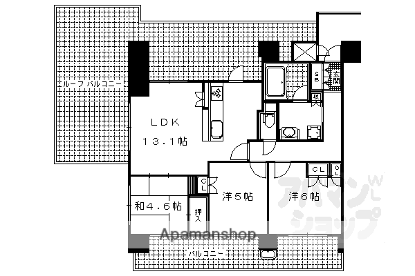アメニティ山科駅前(3LDK/6階)の間取り写真