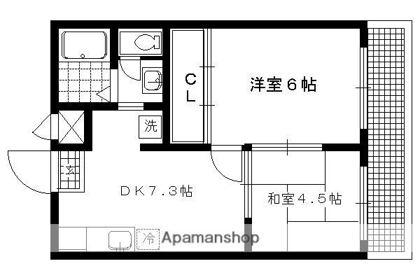 高野ロイヤルハイツ(2DK/4階)の間取り写真