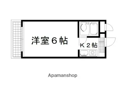 明治館にしきマンション(1K/2階)の間取り写真