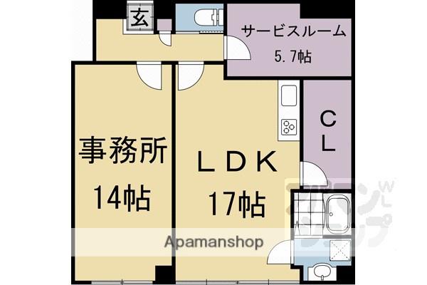 UTSUMI BUILDING(1SLDK/2階)の間取り写真