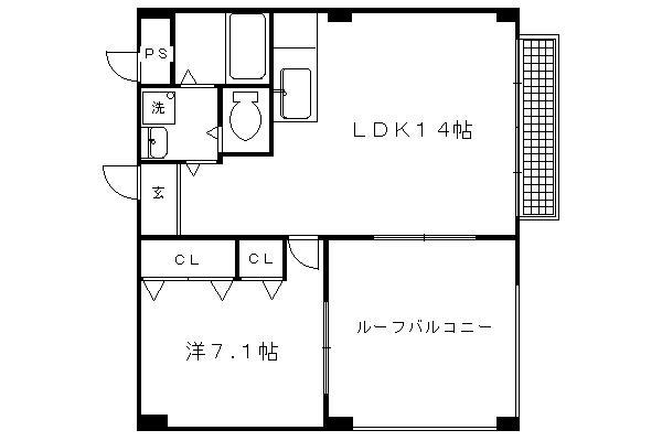 プチドエル修学院(1LDK/1階)の間取り写真