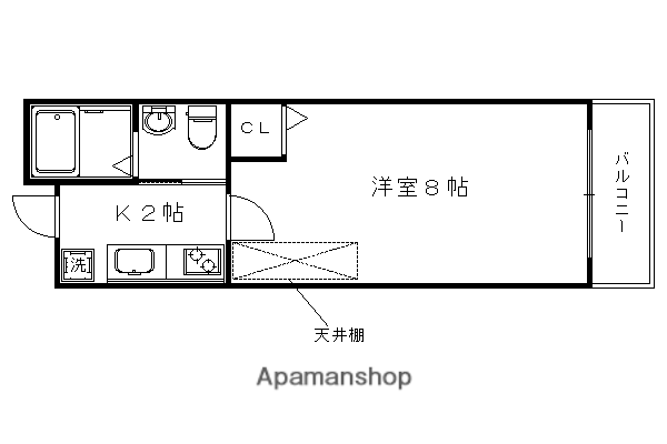 フラッティKEI(1K/3階)の間取り写真