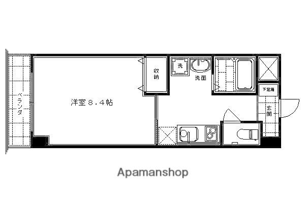 グラニーレ聚楽(1K/2階)の間取り写真
