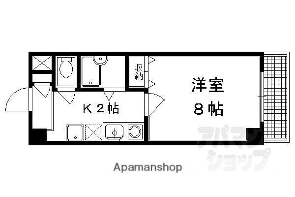 GATO D.M北山(1K/7階)の間取り写真