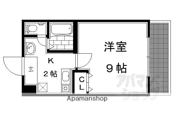 カーサ・ド・マニセス(1K/2階)の間取り写真