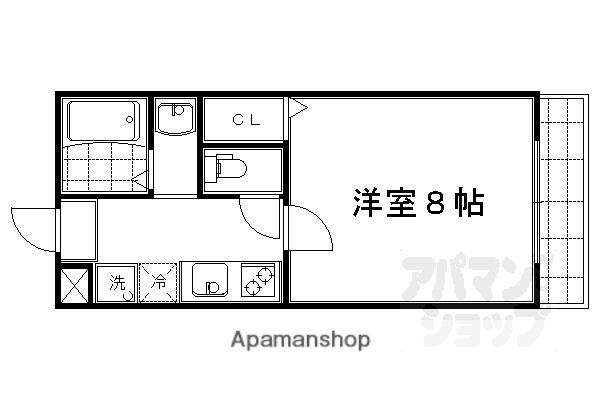 京洛マンション(1K/3階)の間取り写真