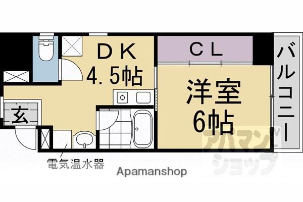 上原マンション(1DK/5階)の間取り写真