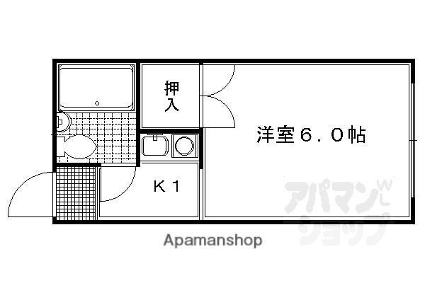 アクエルド東大路(1K/3階)の間取り写真