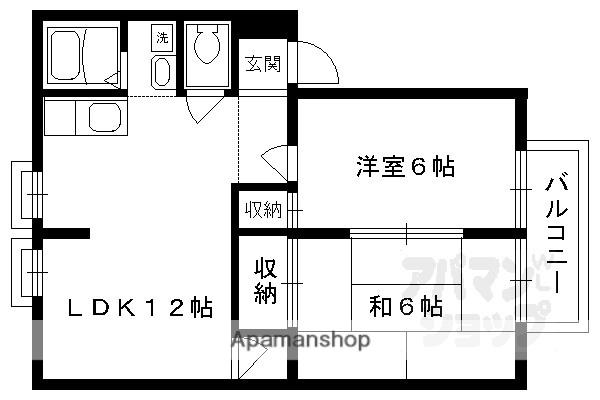 グリーンビレッジ(2LDK/2階)の間取り写真