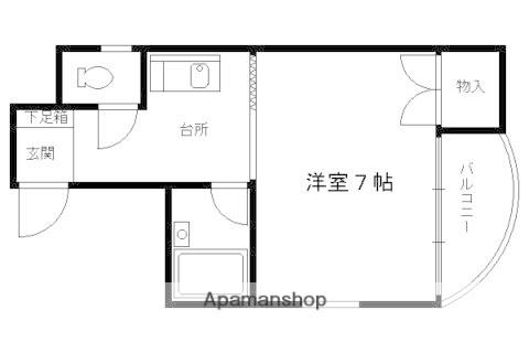 シャトープティー(1K/5階)の間取り写真