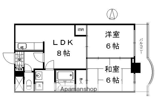 ハイツエコー(2LDK/8階)の間取り写真