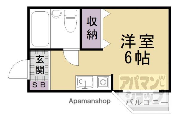 プルシャン山科(1K/4階)の間取り写真