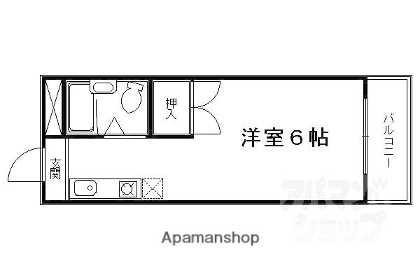 ルミナス一条(1K/2階)の間取り写真