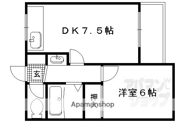 シャトレ修学院(1DK/3階)の間取り写真