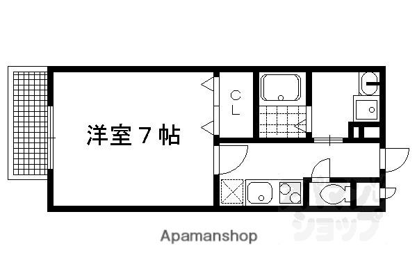 アムールエスペランサ北白川(1K/1階)の間取り写真