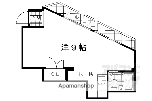 CHATEAU KAZUKI(ワンルーム/4階)の間取り写真