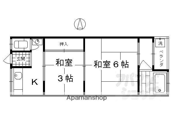 シャトー宝倉(1DK/3階)の間取り写真