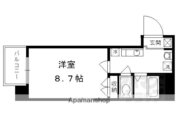 CASA VERDE 高辻(1K/3階)の間取り写真