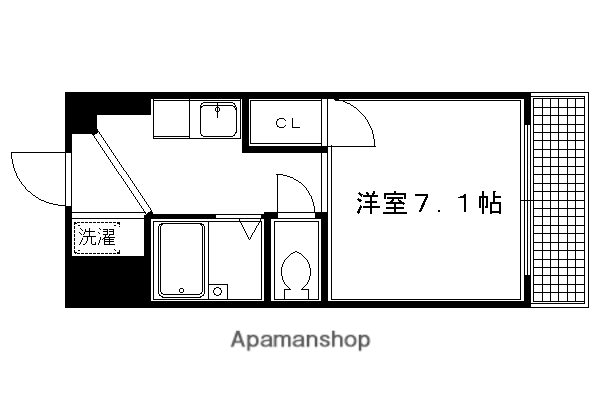 FLAT21(1K/3階)の間取り写真