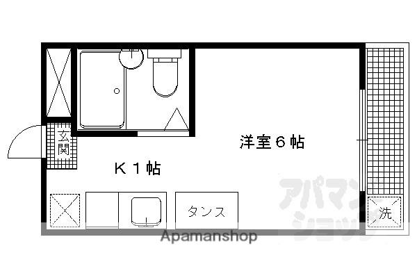 メゾン聖護院(1K/3階)の間取り写真