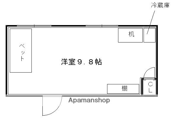 若竹荘(ワンルーム/3階)の間取り写真
