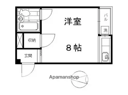 ドミトリー北斗(1K/4階)の間取り写真