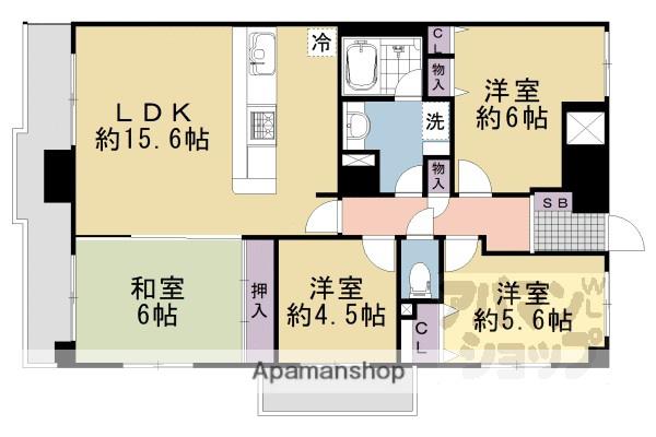 コスモ四条西洞院(4LDK/11階)の間取り写真