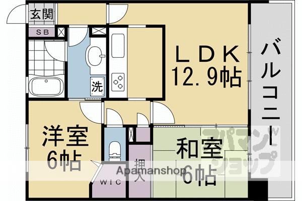 コスモシティ三条西洞院(2LDK/5階)の間取り写真