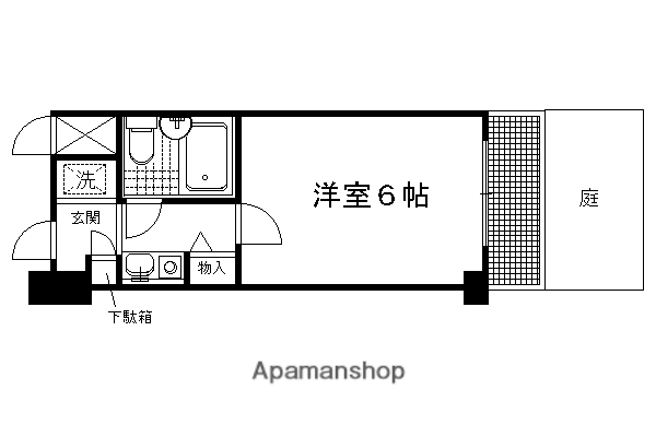 ライオンズマンション鴨川北(1K/1階)の間取り写真