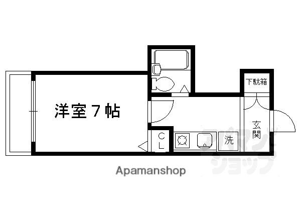 ブレアコート北山(1K/2階)の間取り写真